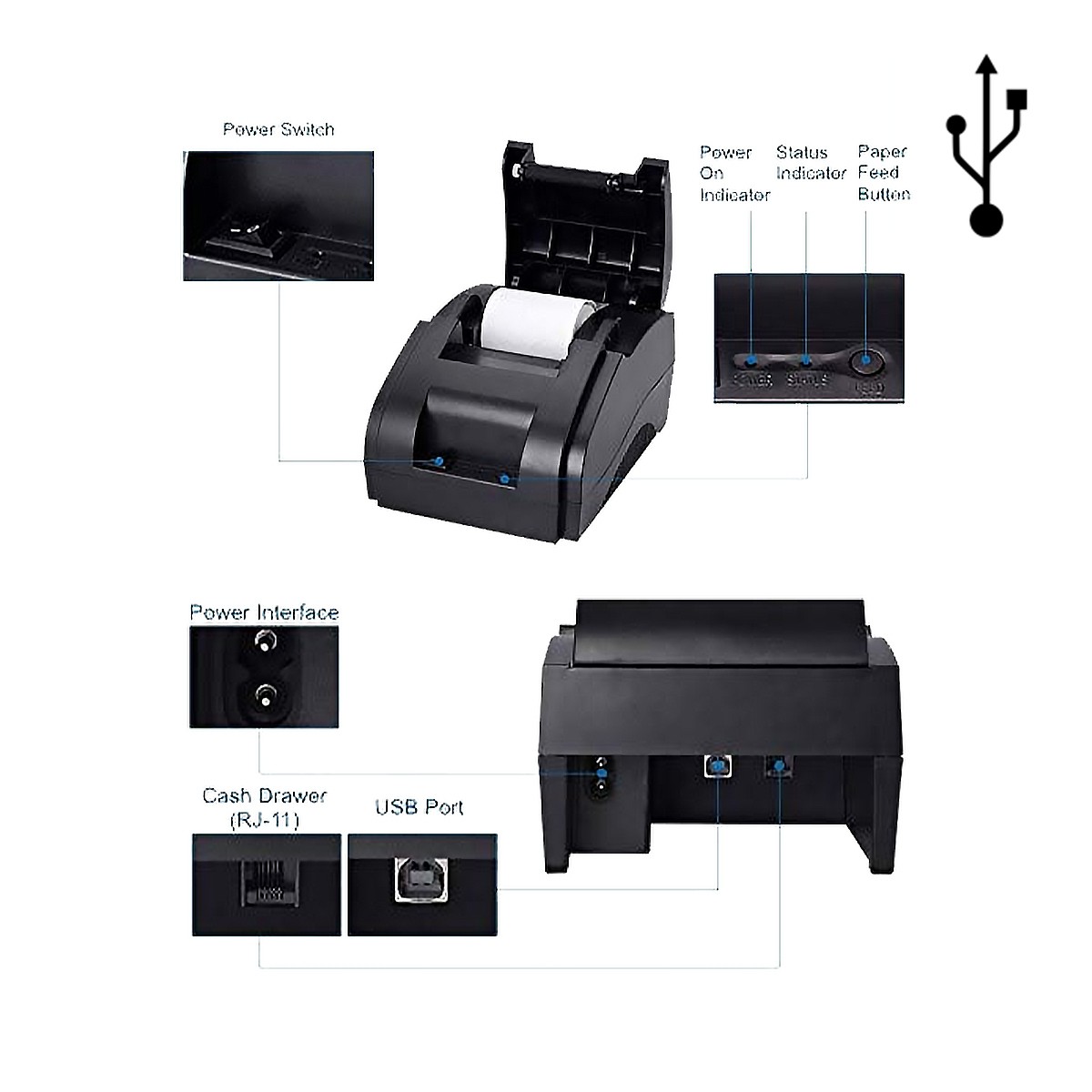 Xprinter 58iih Invoice Printer 58mm (Only USB)